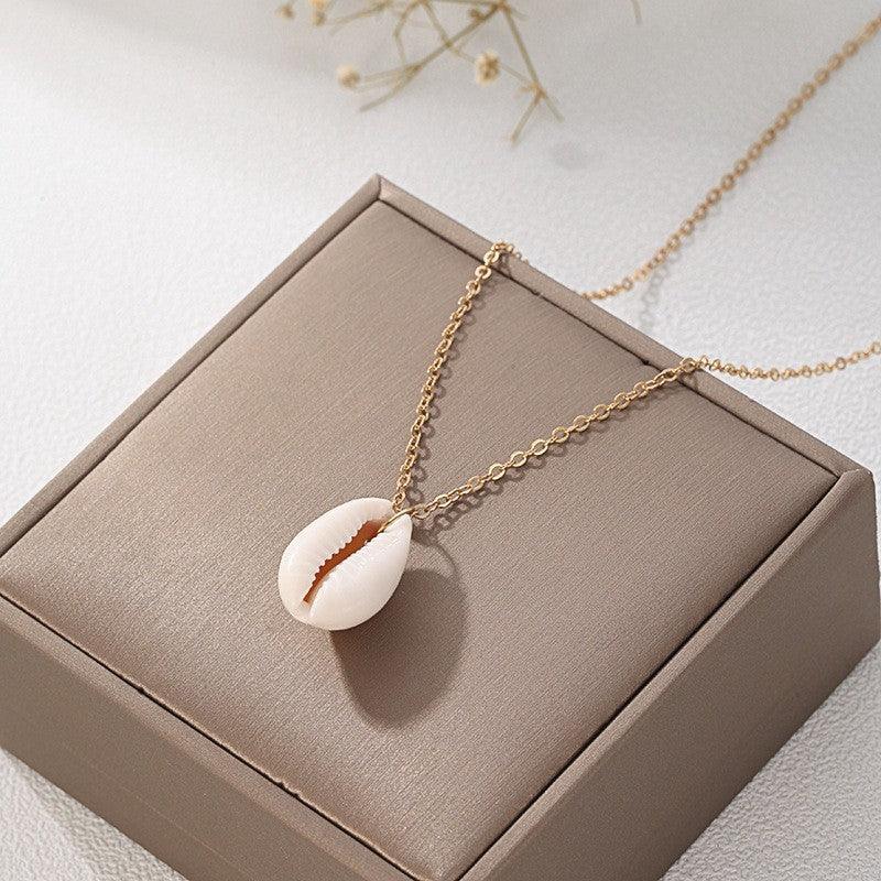 Single Layer Beach Shell Necklace, Niche, Personalized, Fashionable, Collarbone Chain, Simple Necklace