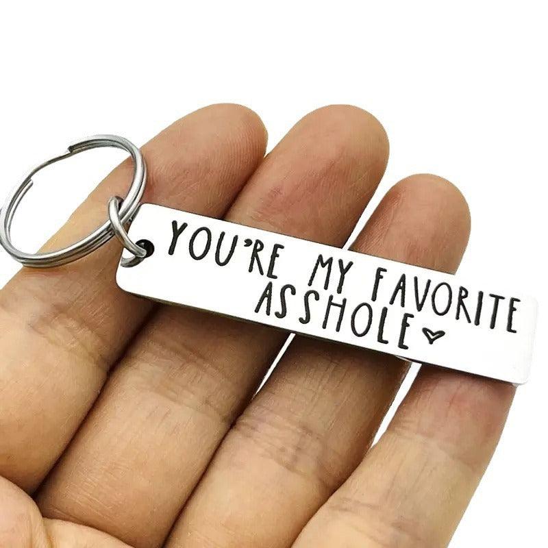 Favourite Asshole Laser Marking And Lettering Key Ring