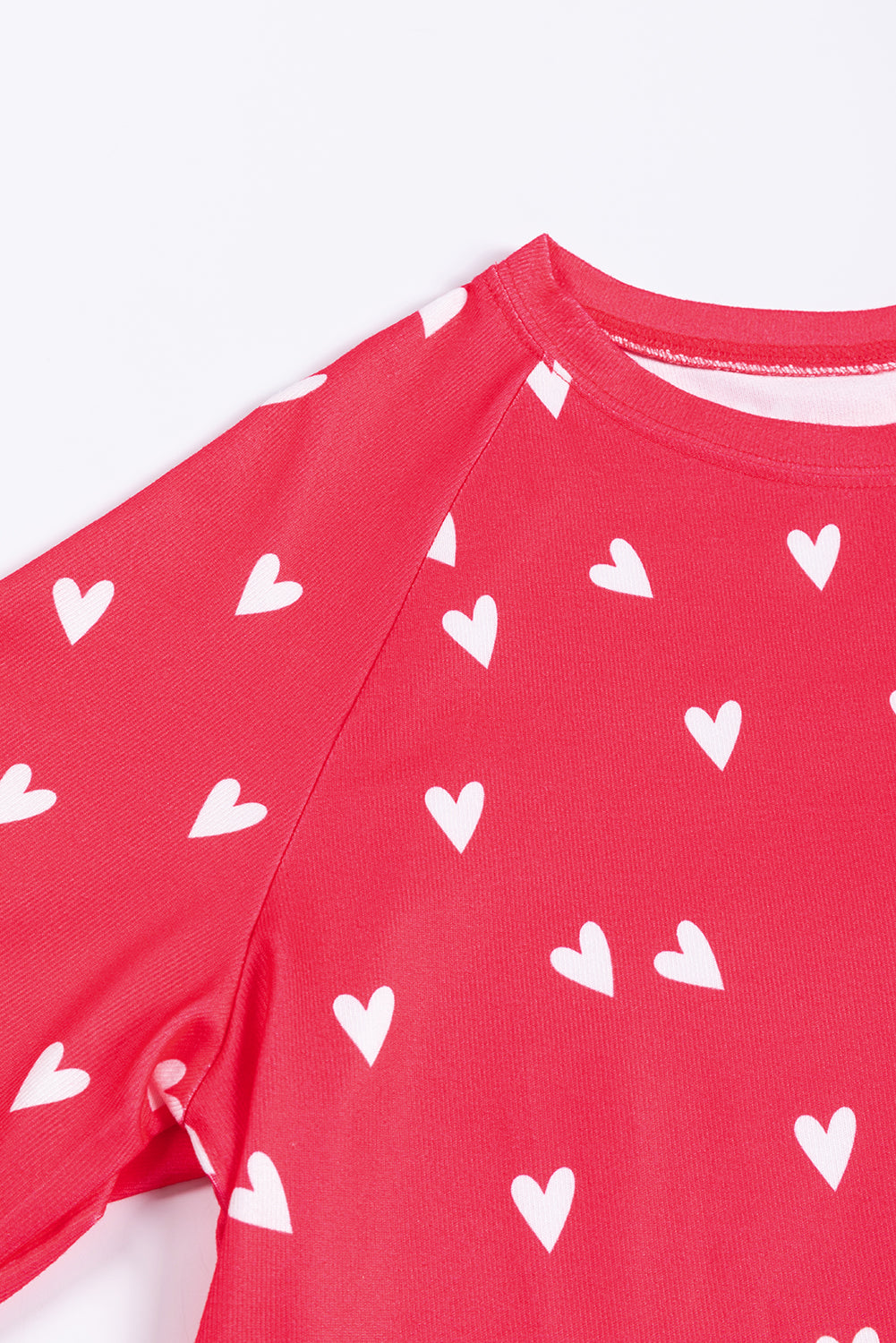 Fiery Red Valentines Heart Print Pants Set