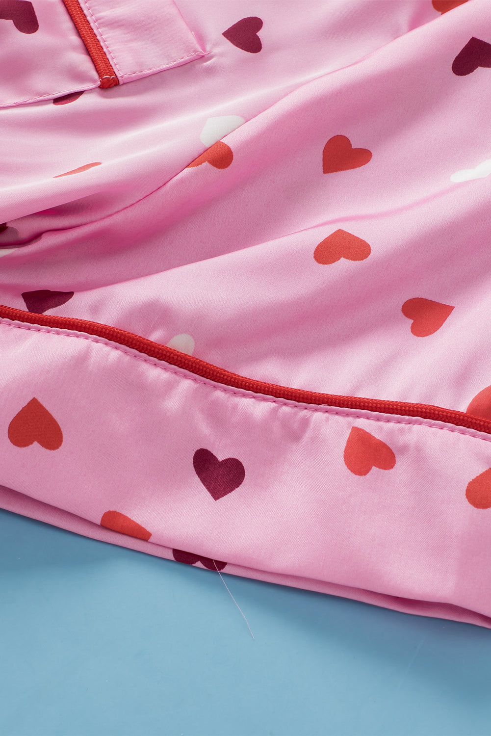 Pink Valentine Heart Shape Print Plus Size Sleepwear