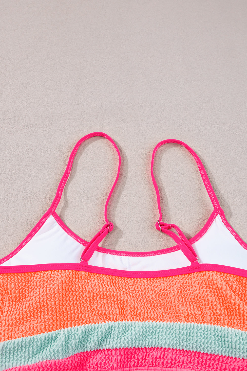 Grapefruit Orange Color Block High Waisted Sexy Bikini Set