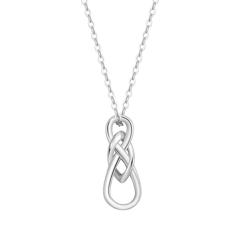 S925 Sterling Silver Infinite Character Celtic Knot Pendant Necklace