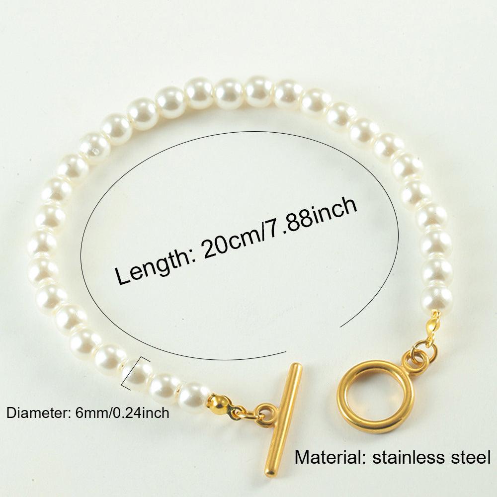 Retro OT Buckle Pearl Bracelet Women's Fashion Design