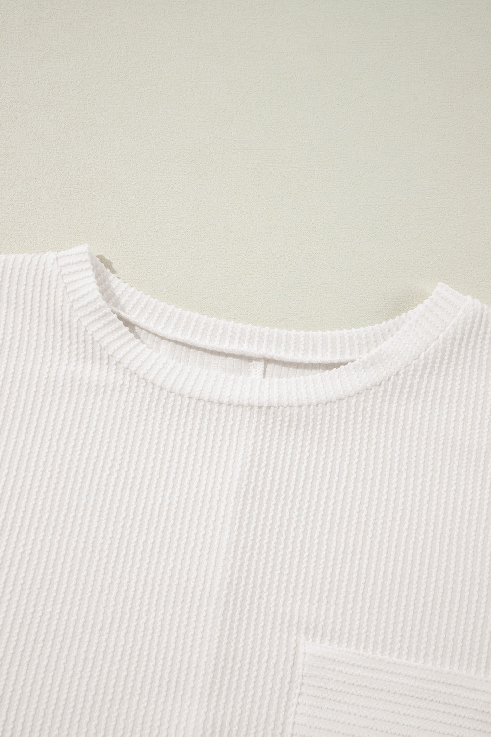 White Plus Size Ribbed Textured Long Sleeve T Shirt