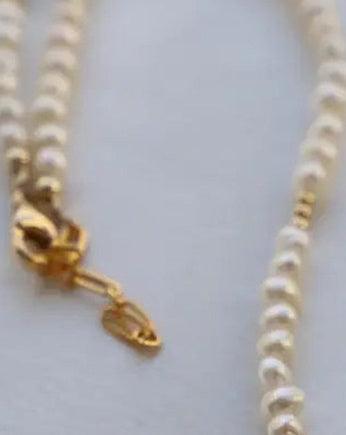 Vintage Natural Grain Of Rice Pearl Necklace Eight Awn Star