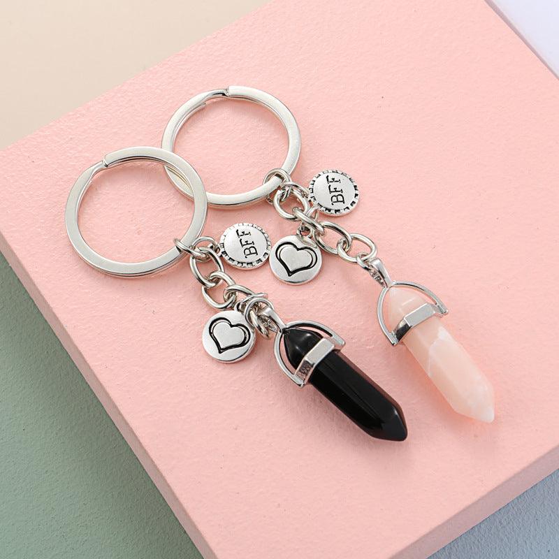 Crystal Love Puzzle Hollow Letters Accessories Geometric Simple Couple Keychain