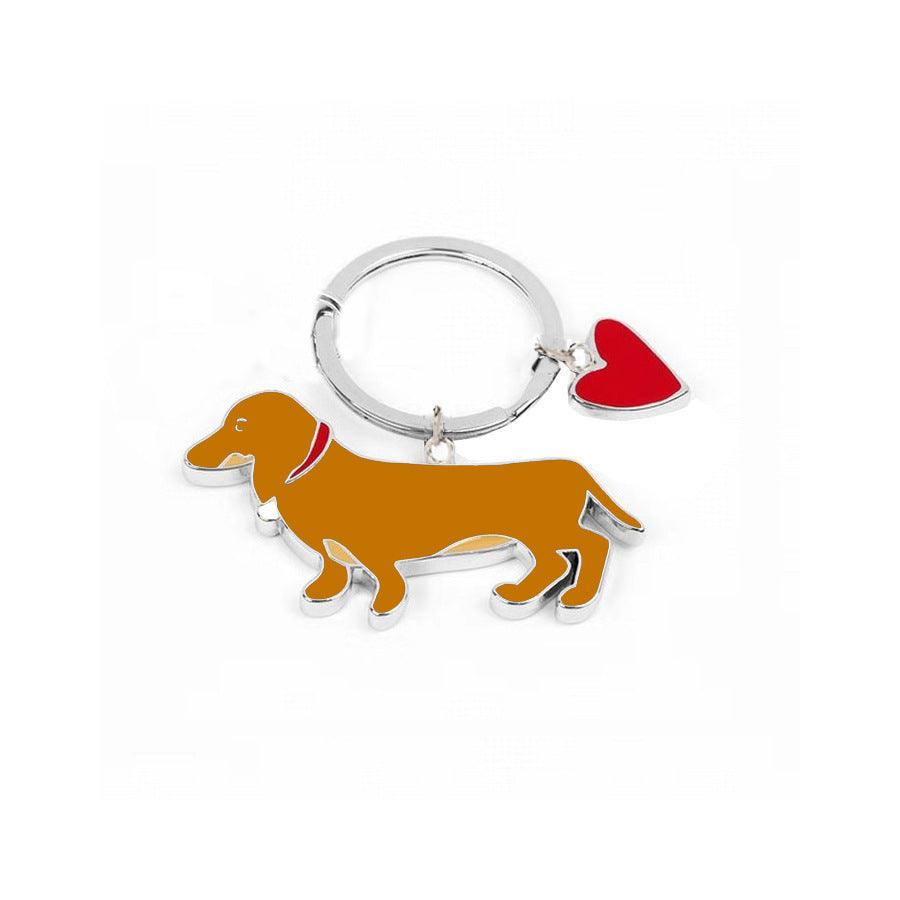 Stainless Steel Dachshund Keychain Ornaments