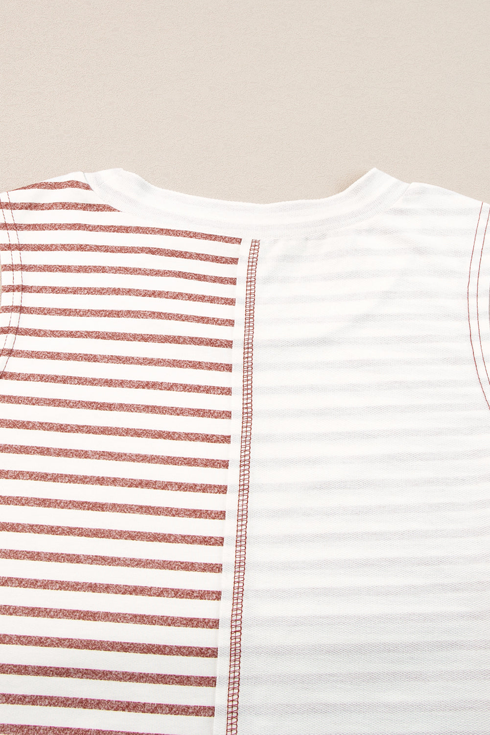 Brown Stripe Colorblock Loose Tank Top