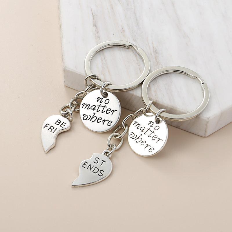 Crystal Love Puzzle Hollow Letters Accessories Geometric Simple Couple Keychain