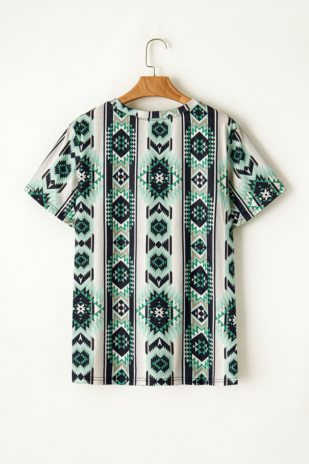 Green Retro Aztec Print Plus Size T-shirt