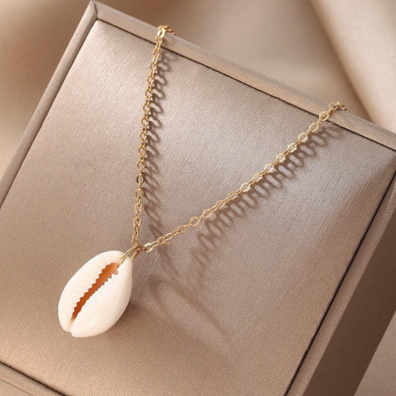 Single Layer Beach Shell Necklace, Niche, Personalized, Fashionable, Collarbone Chain, Simple Necklace