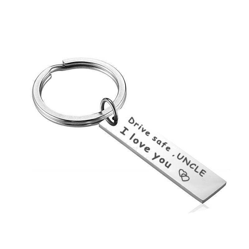 Family Affection Keychain Stainless Steel Automobile Hanging Ornament